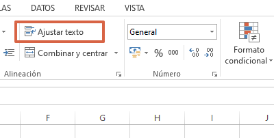 Cómo ajustar el texto en una celda de Excel paso 2