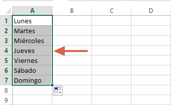 Cómo autocompletar celdas en Excel paso 3