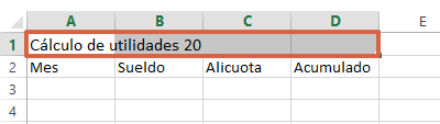 Cómo combinar celdas en Excel paso 2