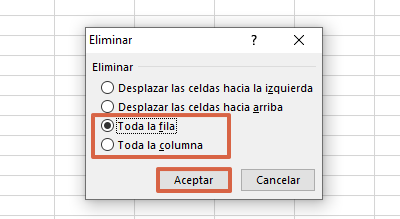Cómo eliminar celdas en Excel paso 2