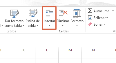 Cómo insertar celdas en Excel paso 1