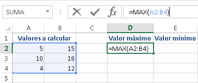 Cómo calcular un rango en Excel paso 1