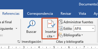 Cómo poner o configurar el Formato APA para bibliografías en Word paso 3