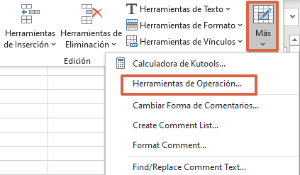 Cómo calcular o insertar una raíz cuadrada en Excel Usando Kutools para Excel. Paso 4