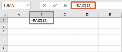 Cómo calcular o insertar una raíz cuadrada en Excel con la función RAIZ. Paso 2
