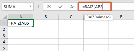 Cómo calcular o insertar una raíz cuadrada en Excel de Números negativos. Paso 2