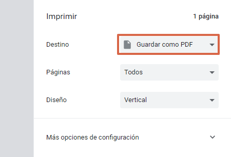 Cómo convertir un archivo PHP a PDF en Windows utilizando Chrome paso 3