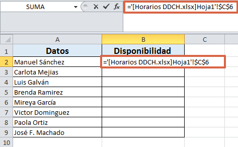 Cómo enlazar o vincular datos de una hoja a otra en Excel en dos libros diferentes paso 4