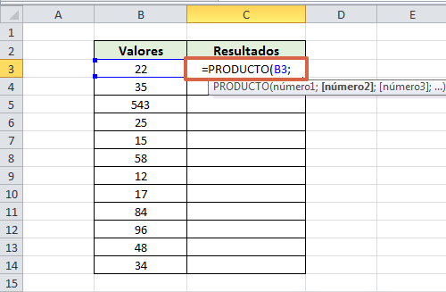 Cómo multiplicar una columna por sí misma en Excel paso 3