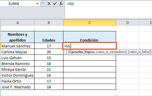 Cómo utilizar la fórmula menor o igual en Excel paso 2