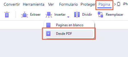 Adjuntar un PDF en otro con PDFelement. Paso 2