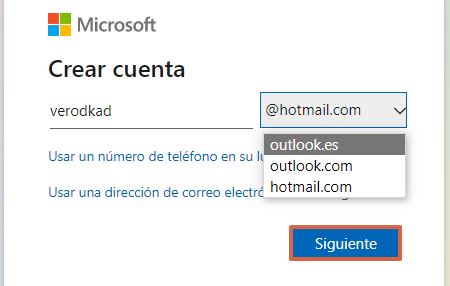 Registrarte o crear una cuenta de Hotmail (Outlook) desde la versión web. Paso 2